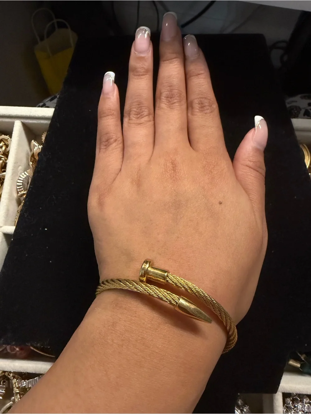 Adjustable Cable Nail Head Wrap Bracelet